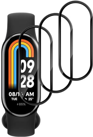 Aerku Protector de Pantalla para Xiaomi Mi Band 9, [3 Piezas] 9H HD Alta Sensibilidad Resistente a Arañazos Cristal Templado Vidrio Templado