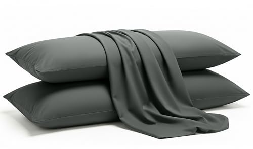 Utopia Bedding Jersey Kissenbezug 40 x 145 cm, 2er Set, Oeko-TEX - Kissenbezüge aus Baumwollmischung mit Umschlagverschluss - Grau (Innenkissen Nicht enthalten), nur Kissenbezug