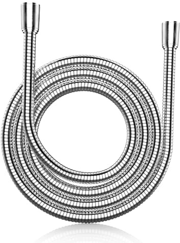 MEKO Flexible de Ducha Universal (G1/2, 2M) en Acero Inoxidable, Manguera de Ducha Anti-Enrollamiento y Anti-Doblez, Manguera de Acero Inoxidable para Cabezal de Ducha (Plata, 2m)