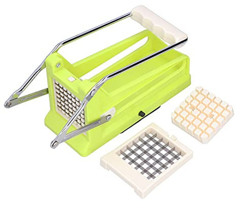 Cortador de patatas Cortador de verduras manual Hoja de acero inoxidable ABS de calidad alimentaria Picadora de patatas fritas para uso doméstico en la cocina 11,5 x 24 x 9,5 cm