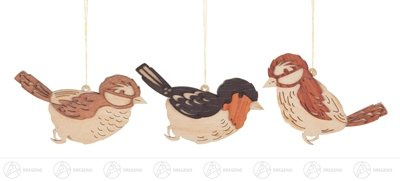 Rudolphs Schatzkiste Baumbehang Vögel, 6 Stück – Osterschmuck – Strauchbehang – Ostern & Frühjahr - Frühjahrsdeko – Handarbeit aus dem Erzgebirge – NEU