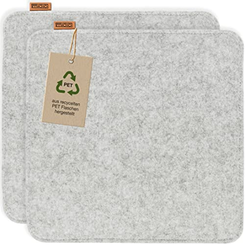 Miqio Design Coussins d'assise rectangulaires en Feutre 35x35 cm | Lot de 2 | Coussins de Chaise lavables antidérapants | Coussins de Jardin et de Banc Confortables