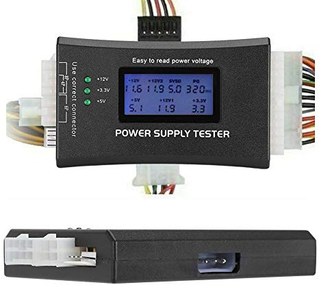 ASHATA 20/24 4/6/8 Pin Computer PC Netzteil Tester mit LCD Display für ATX, ITX, BTX, PCI-E, SATA