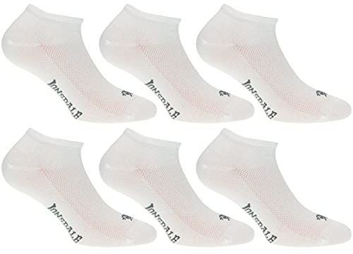 Lonsdale Invisible Fresh 6 Paia di calzini Sneaker, eccellente qualità di cotone con lavorazione Piquet (Bianco, 43-46)