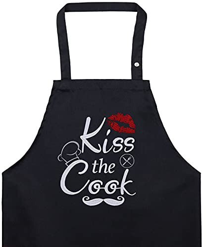 EXPRESS-STICKEREI Schürze Papa/Opa Männer - Kochschürze mit Design Grillschürze für Männer/Damen Schürze verstellbar mit Tasche - Chef kocht Küchenschürze Herren Latzschürze Vatertag Geschenk