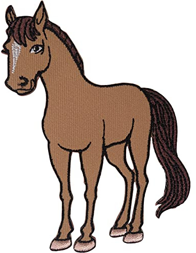ELLU Pferd Patch gesticktes Abzeichen Eisen zum Aufnähen Kleidersack Pony Stickerei Applikation