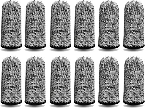 12 piezas de cunas para dedos, protector de pulgar reutilizable, protectores de dedos antideslizantes, cunas para dedos transpirables, protección resistente a cortes para el trabajo, cocina (gris)…