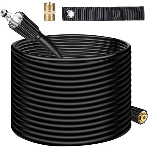 PEESHON Manguera de Limpieza de Alta Presión 15m,Mangueras de Limpiador de Presión para La Serie K de Kärcher,Manguera de Extensión con Conector de Rosca Macho M22-14
