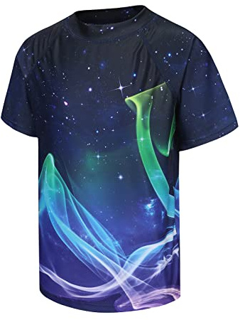 Tee Shirt de Bain Anti UV Enfant à Manches Courtes Protection Solaire Maillot de Bain à séchage Rapide Garcon 15-16 Ans