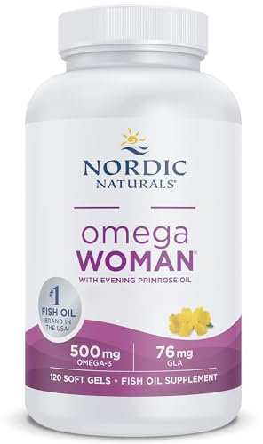 Nordic Naturals, Omega Woman, 500 mg di Omega-3, con Olio di Enotera, Altamente Dosato, Gusto Limone, 120 Capsule molli, Testato in Laboratorio, Senza Soia, Senza Glutine, Non OGM
