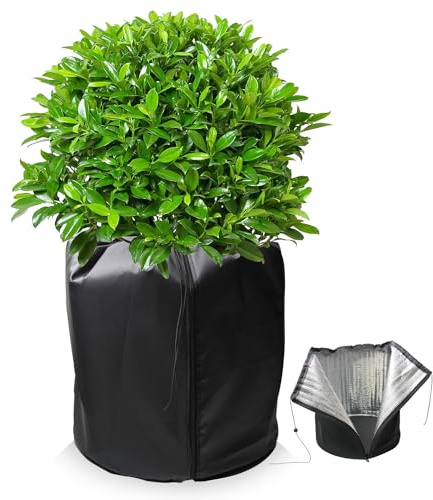 AEESRRU Thermo Topfschutz für Pflanzen, Topfpflanzen Schutzbeutel Thermo Topfschutz, Winterschutz für Kübelpflanzen mit Zugband (45 * 55 cm)