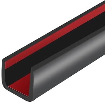 Kantenschutz aus Gummi, Selbstklebender U-Kanal-Kantenschutz für Sperrholz und Glas, Flexibler U-förmiger Kantenschutz, passend für 10 mm (3/8 Zoll), Länge 6 m (20 Fuß), schwarz