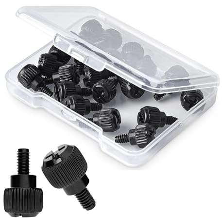 20x Computer Case Thumb Screws,6-32x6 M3.5 PC Case Screws for Desktop Computer Case Cover Hard Drives Power Supply PCI Slots 6-32 Thread Screws Black