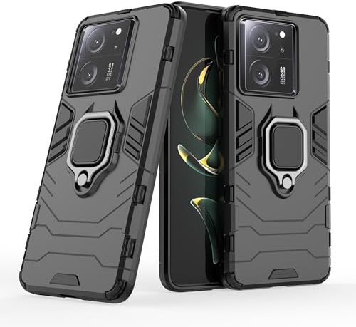 Max Power Digital Funda para móvil Xiaomi Mi 13T / Mi 13T Pro Carcasa Magnética con Anillo Imán Antigolpes Resistente Rígida Dura [Tecnología Absorción Golpes] (Xiaomi Mi 13T, Negro)