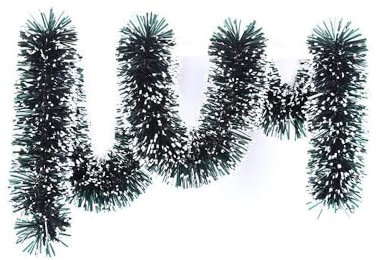 Künstliche Weihnachtsgirlande 9*10m Weihnachtsgirlande mit Schnee Weiche Feiertagsgirlande Nicht beleuchtete künstliche Piniengirlande Glitzernde Hängende Dekor für Weihnachts Party(dunkelgrün)