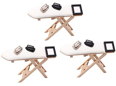 HEMOTON 3pièces Table à Repasser Miniature Échelle Meuble pour Poupée Maison Miniature Décoration Jouet