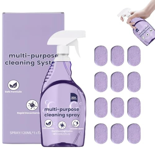 Spray Cleaner For Ovens,Backofen Reiniger,Allzweck-Reinigungsspray Mit Konzentrierten Reinigungstabletten,Mehrzweck-Reiniger Reinigungsspray Für Schnelle Fleckenentfernung(Enthält 12 Brausetabletten)