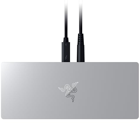 Razer Thunderbolt 5 Dock Chroma - 10 ports USB-Dock - 3x DisplayPort USB-C - Ethernet - Passthrough 140W - SD/UHS card - 2x USB-A - M.2 extension - UK connector - PC/Mac | Mercury
