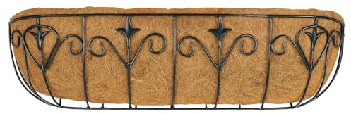 Muddy Hands Vintage Metal Wall Trough Planter with Coco Liner Decorative Outdoor Garden Hanger Flower Herb Plant Pot Planter Manger (76cm)