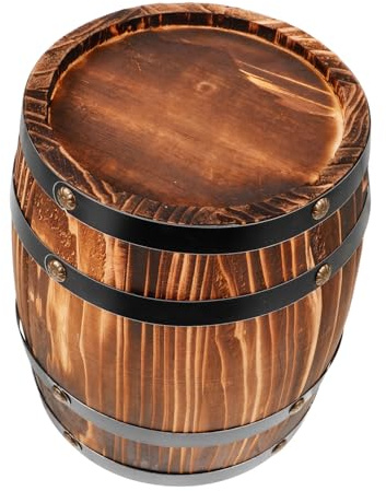 BATHVEVE Holzfass Dekoration Weinkübel aus Robustem Holz für Bar und Party Vielseitig Einsetzbar als Blumentopf oder Stilvolles Deko Element Karbonisiert