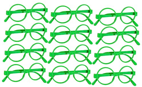 Gatuida 30 Piezas Monturas de Gafas Infantiles Redondas sin Lentes Unidades Verde Accesorios y Cómodos para Fiestas Disfraces y Fotografía