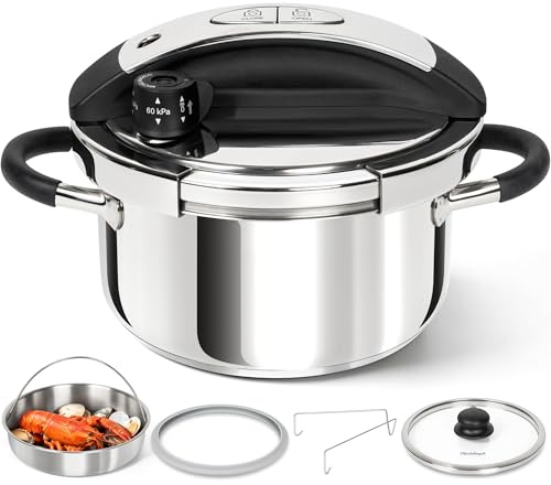 MICHELANGELO 3.2QT/3L Small Stovetop Pressure Cooker Stainless Steel
