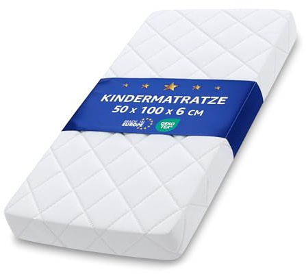 Totsy Baby Materasso lettino neonato 50x100 cm - materassi per culla e divano letto o materassino arrotolato da campeggio in schiuma traspirante con fodera lavabile 50 x 100 Oeko-Tex