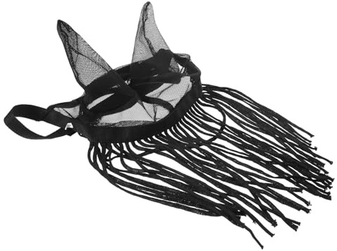 VANZACK Maschera Resistente Antimosche e Cavalli con Orecchie per Frange, in Poliestere Traspirante all'Abrasione, Facile da Installare per Impiego Quotidiano e Cavalli Attivi