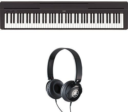 Yamaha Digital Piano P-45B Pianoforte Digitale dal Suono Acustico Autentico, Design Compatto Facile Nero & PH-50B Cuffie Sovraurali, Cuffia On Ear Adatte per Strumenti Musicali Digitali, Nero