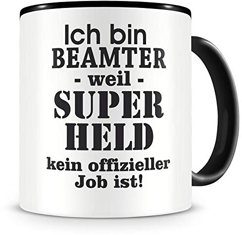 Samunshi® Beamter Tasse mit Spruch Geschenk für Beamte Mann Frau Kaffeetasse groß Lustige Tassen zum Geburtstag schwarz 300ml
