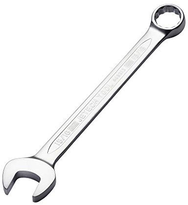 Jetech 15/16 Zoll Ringmaulschlüssel - Schraubenschlüssel in Industriequalität mit 12-Punkt-Design, 15-Grad-Versatz, Chrom-Vanadium-Stahl, geschmiedet, wärmebehandelt, SAE
