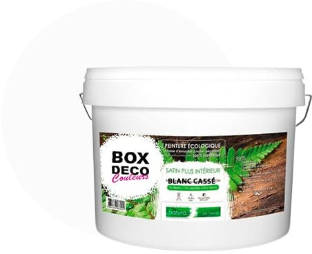 Pintura natural ecológica con aspecto satinado NATURA – Tassili – Pared interior – 10 L – 140 m² blanco roto