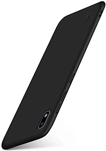 moex für Samsung Galaxy A10 Hülle Ultra Dünn, Schutzhülle mit erhöhtem Kameraschutz, Slim Cover Hardcase Backcover, Dünnste Handyhülle Minimalistisch Alpha Case, Matt Schwarz