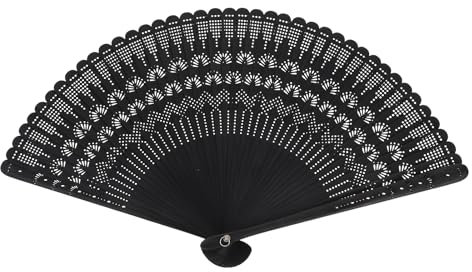 Homoyoyo Fächer Schwarz Spitze: Lace Handheld Chinese Folding Fan Bamboo Silk Folding Fan Hand Faltfächer Chinesischer Vintage-Stil Handfächer Bambusfächer Elegantes für Party Hochzeit Tanzdekoration