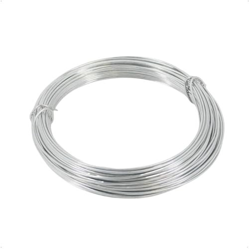 Rekord Bindedraht aus Stahl (Silber, verzinkt), Gesamtlänge: 15 Meter, Durchmesser: 1,5 mm, witterungsbeständig, vielseitig einsetzbar, Basteldraht, Spanndraht