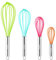 Webake Juego de batidor de globos de silicona, 4 piezas, 6 a 12 pulgadas, resistente al calor, batidor de huevos para mezclar, batir, batir y remover