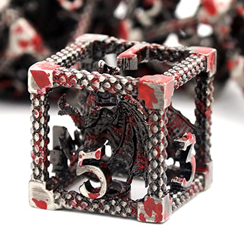 D&D tärningar Dungeons and Dragons Tärningar HNCCESG Metall Tärningssats Polyhedral Hollow Rollspel tärningar för RPG MTG Bordsspel DND Dice