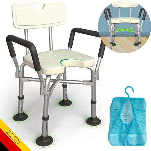DUMALD Sedia per Doccia Anziani - Sgabello Doccia Anziani Rinforzato - Sedile Disabili 150KG