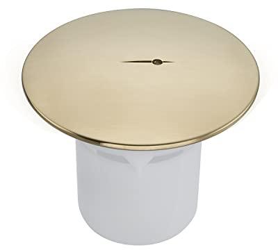 Sandy Beach Bouchon pour Bac à Douche, Remplacement de Couvercle de Drain de Douche, Vidange de Douche en Laiton Doré de 90mm (Trou de 90mm/Couvercle de 115mm)