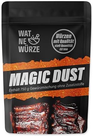 WAT NE WÜRZE Magic Dust Rub 750 g | BBQ-Rub Gewürz für Rippchen, Pulled Pork & Brisket | Grill Gewürzmischung nach amerikanischem Originalrezept im Aromaschutzbeutel