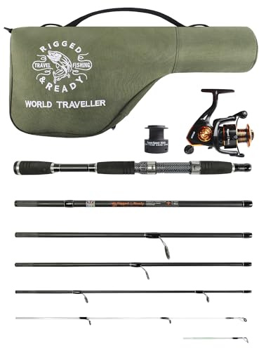 Rigged and Ready World Traveller Rod Reel Case Combination + 2 tips 215+190cm (7'+6') Angling Travel Pole. Spin Bait Carp Pike Freshwater Saltwater Sea Fishing