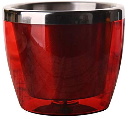 ice bucket Secchiello per il ghiaccio Raffreddatore per vino in acciaio inossidabile a doppia parete Raffreddatore per champagne Birra Secchiello per ghiaccio Contenitore per cubetti di ghiaccio Baril