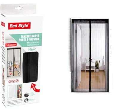 Tenda Zanzariera Magnetica Per Porta, 140X280cm, Colore nero, Zanzariera Anti Insetti Con Adesivo, Facile da Installare