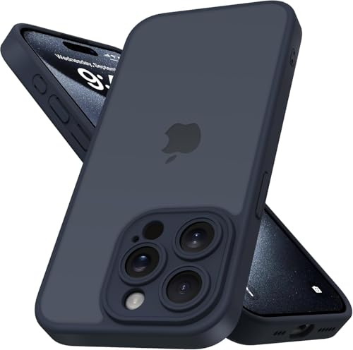 Mootobo für iPhone 15 Pro Max Hülle mit Kameraobjektiv, 10FT Military Grade Drop Protection Handyhülle mit Anti-Fingerprint Matte Back 6.7 Zoll - Deep Blue
