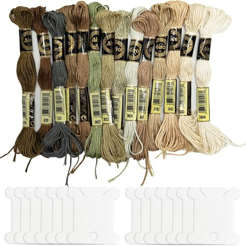 14 matasse di filo da ricamo marrone, kit di filo da cucito, filo da ricamo in cotone, serie marrone