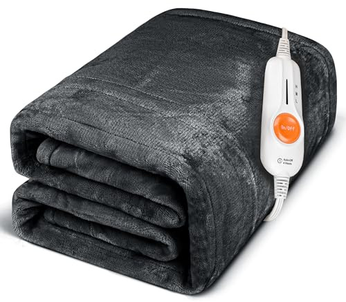 Gintao Heated Blanket Throw, Soft Double Flannel Electric Heating Blanket