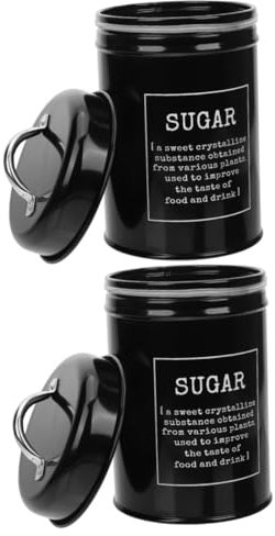 Amosfun 2 Piezas De Lata De Café Té Botes De Azúcar De Botellas De Café Con Tapa Bote De Azúcar De Lata Tarro De Té Suelto Bote De Lata De Café