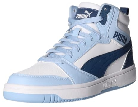 PUMA Barn Rebound V6 Mid Jr Basket, Puma Mörk indigo vit hög tropic, 38.5 EU
