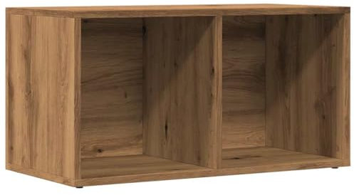 vidaXL Scatola Portaoggetti Artigianale 69,5x34x36cm Legno Multistrato, Tavolo portadischi, Mobile Porta LP, Supporto per Giradischi