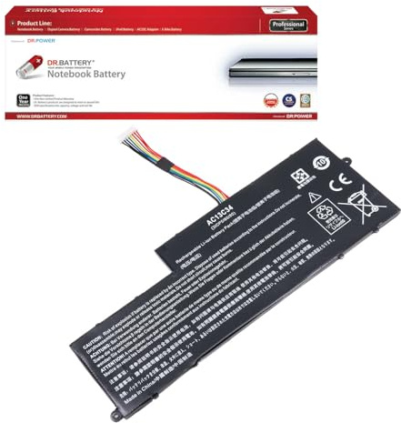DR. BATTERY AC13C34 Laptop Battery for Acer Aspire V5-122P V5-122P-0408 V5-122P-0467 V5-122P-0468 E3-111 E3-112 V5-132 V5-132P Series 3ICP5/60/80 KT.00303.005 [11.4V]